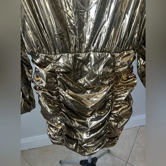 Fashion Nova Gold Textured Mini Dress - Picture 2 of 5